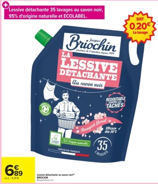 Lessive détachante au savon noir Briochin Bouquet floral