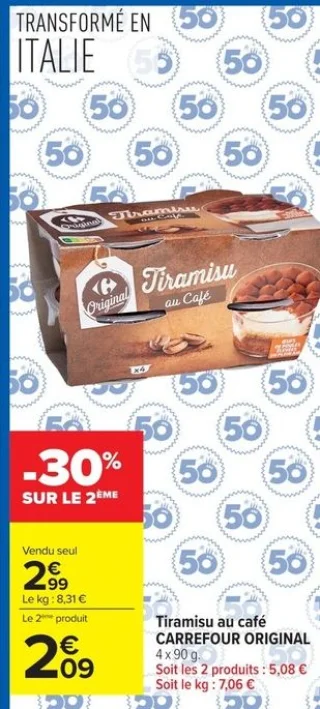 Tiramisu au café CARREFOUR ORIGINAL