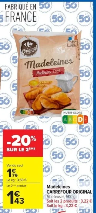 Madeleines Moelleuses CARREFOUR ORIGINAL