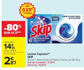 Lessive Capsules Skip Tout en 1