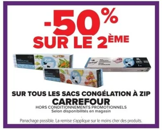 Sacs congélation à zip CARREFOUR