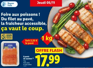 8 pavés de saumon avec peau et sans arêtes