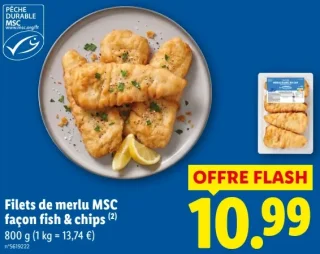 Filets de merlu MSC façon fish & chips