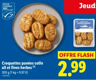 Croquettes panées colin ail et fines herbes