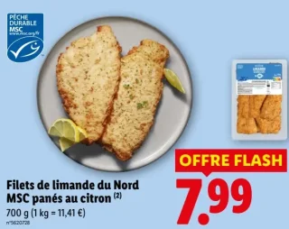 Filets de limande du Nord MSC panés au citron