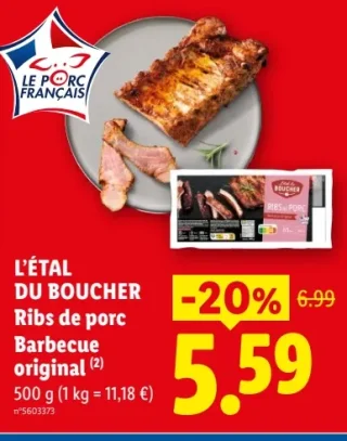 L'Étal du Boucher Ribs de porc Barbecue original