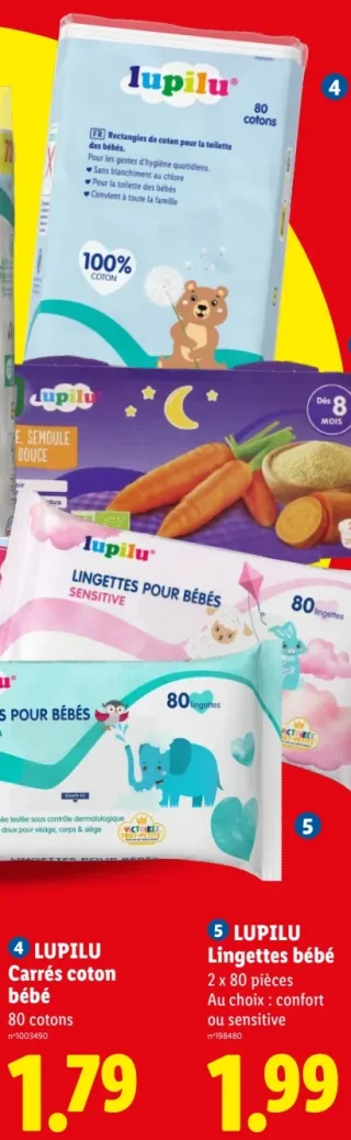 Carrés de coton pour bébé Lupilu