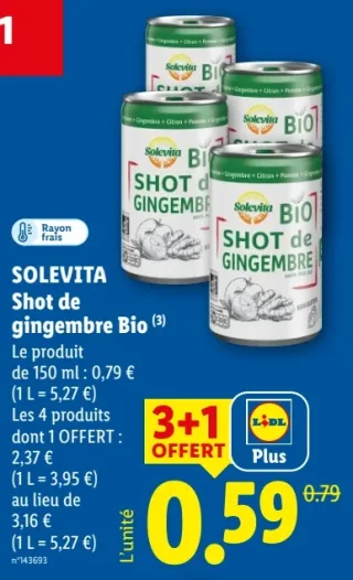 Solevita Shot de gingembre Bio
