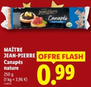 MAÎTRE JEAN-PIERRE Canapés nature