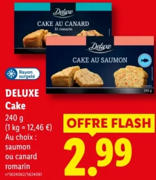 Deluxe Cake saumon ou canard romarin