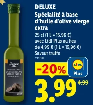 DELUXE Spécialité à base d’huile d’olive vierge extra Saveur truffe
