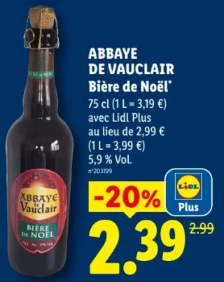 ABBAYE DE VAUCLAIR Bière de Noël