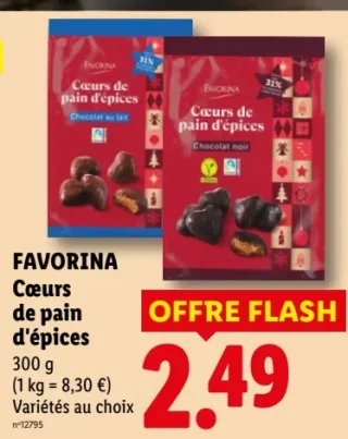 FAVORINA Cœurs de pain d'épices