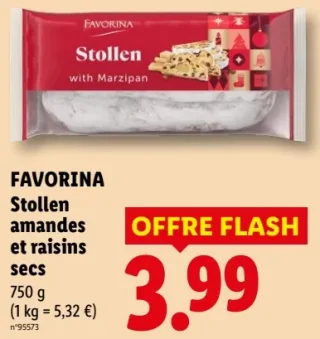 FAVORINA Stollen amandes et raisins secs