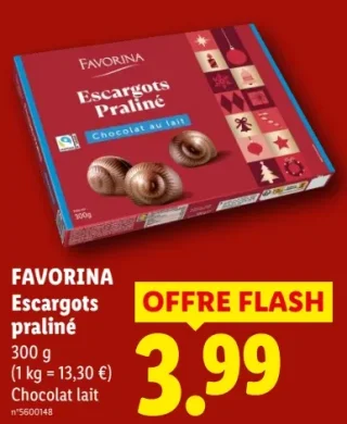 FAVORINA Escargots praliné chocolat au lait