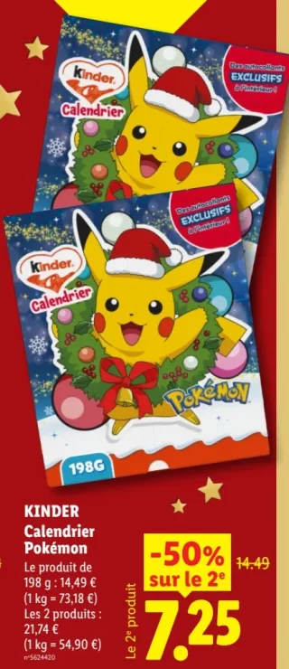 KINDER Calendrier Pokémon