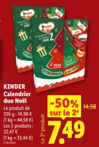 KINDER Calendrier duo Noël