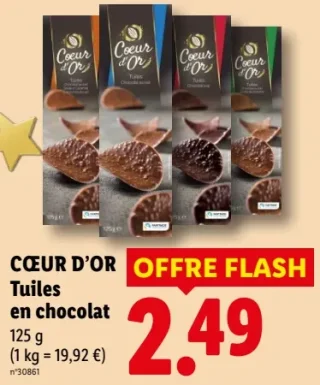 Cœur d'Or Tuiles en chocolat