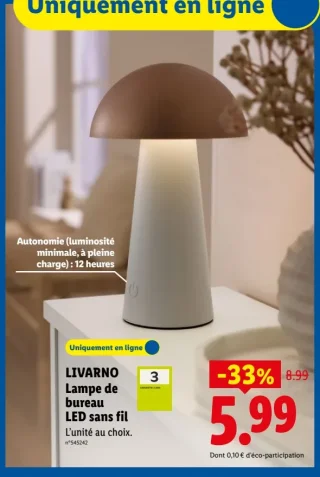 LIVARNO Lampe de bureau LED sans fil