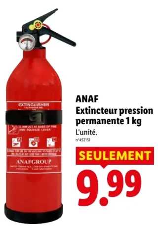 Extincteur pression permanente 1 kg ANAF