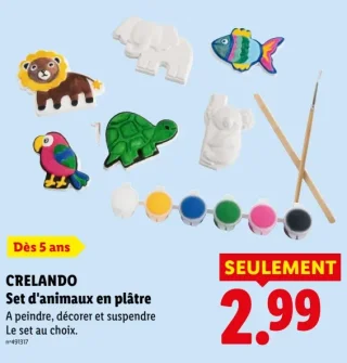 Set d'animaux en plâtre CRELANDO