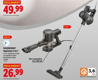 SILVERCREST Aspirateur 2 en 1