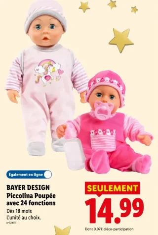 BAYER DESIGN Piccolina Poupée avec 24 fonctions