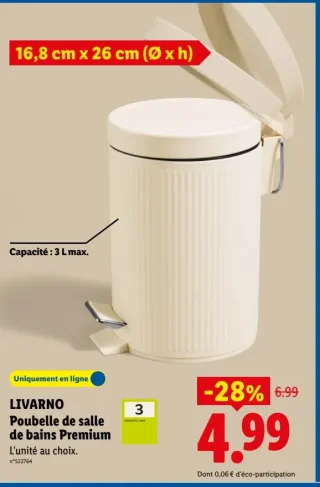 LIVARNO Poubelle de salle de bains Premium