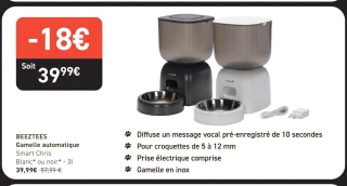 BEEZTEES Gamelle automatique Smart Chris Blanc ou noir - 3l