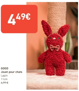 GOOD Jouet pour chats Lapin 11cm