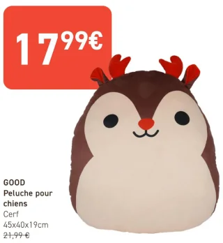 GOOD Peluche pour chiens Cerf 45x40x19cm