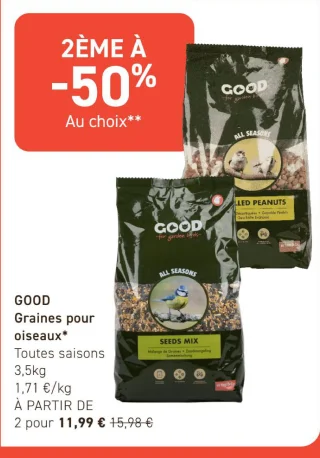 Graines pour oiseaux Toutes saisons GOOD