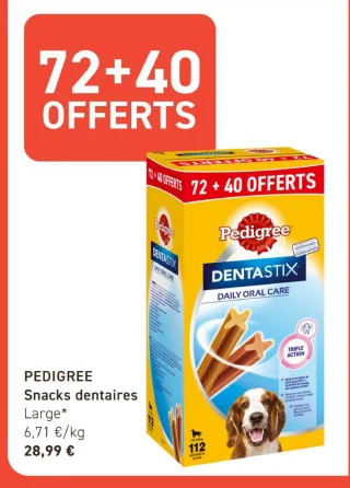 Snacks dentaires pour chiens DENTASTIX Large PEDIGREE