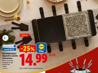 SILVERCREST Appareil à raclette 8 personnes