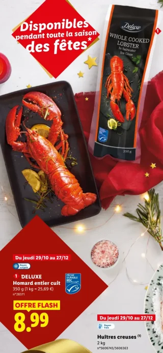 Homard entier cuit Deluxe
