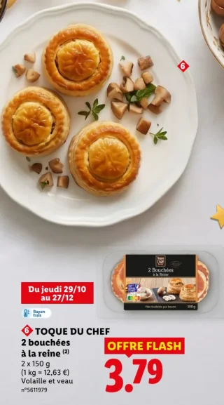 Toque du Chef 2 bouchées à la reine volaille et veau