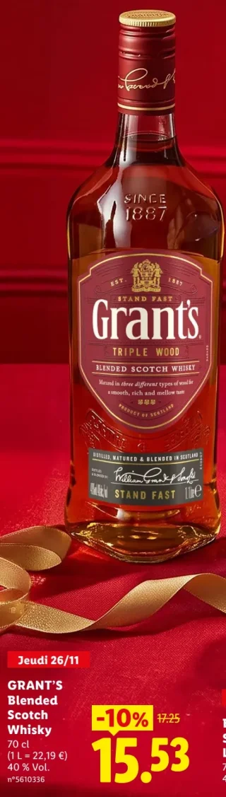 GRANT'S Blended Scotch Whisky Triple Wood