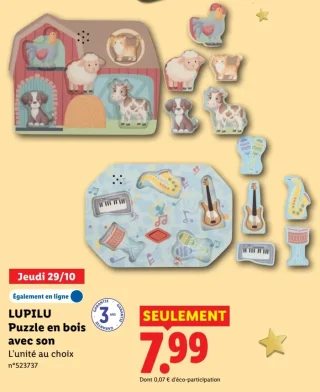 LUPILU Puzzle en bois avec son
