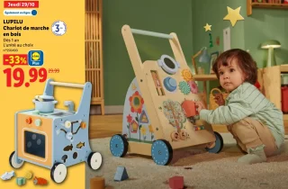 Chariot de marche en bois LUPILU