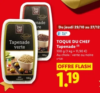 Tapenade verte ou noire Toque du Chef
