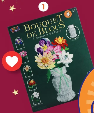 Bricks fleurs et vase à construire - Bouquet de blocs