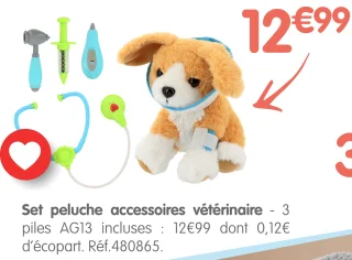 Set peluche accessoires vétérinaire