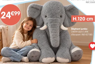 Éléphant jumbo - H.120 cm