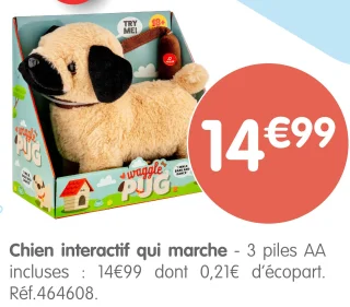 Chien interactif qui marche waggle PUG