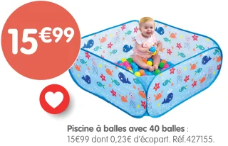 Piscine à balles avec 40 balles