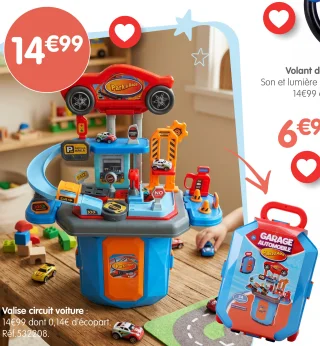 Valise circuit voiture - Garage automobile 2 niveaux