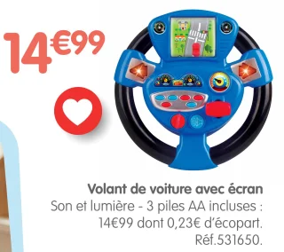 Volant de voiture avec écran Son et lumière