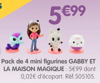 Pack de 4 mini figurines GABBY ET LA MAISON MAGIQUE