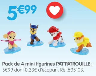 Pack de 4 mini figurines PAT'PATROUILLE