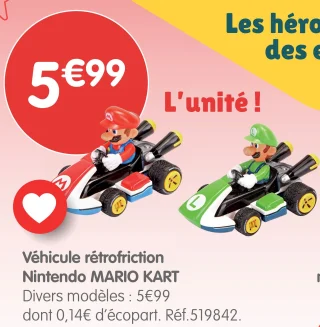 Véhicule rétrofriction Nintendo MARIO KART
